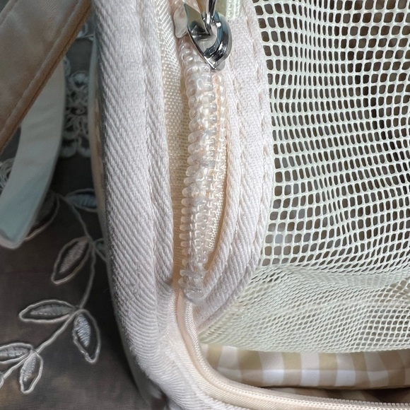 Small pet carrier by Fluffy Baby. Cream colored, linen w/ removable cushion.  - Picture 7 of 10